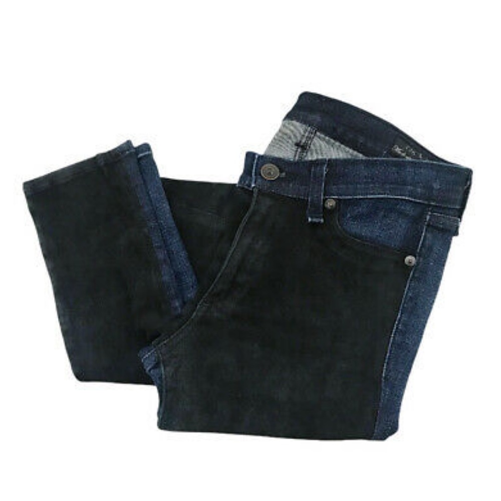 Rag & Bone ‘Hyde’ Black Suede Panel Front Jeans